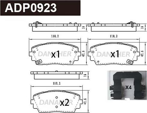 Danaher ADP0923 - Kit pastiglie freno, Freno a disco autozon.pro