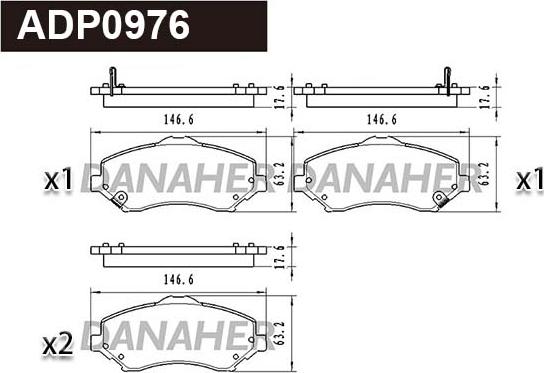 Danaher ADP0976 - Kit pastiglie freno, Freno a disco autozon.pro