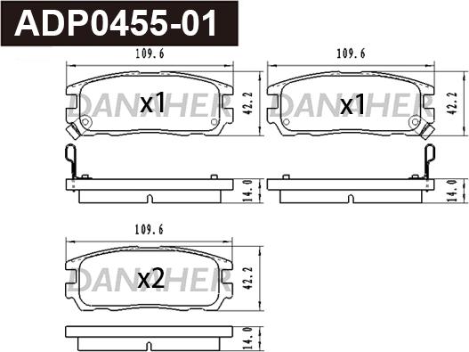 Danaher ADP0455-01 - Kit pastiglie freno, Freno a disco autozon.pro