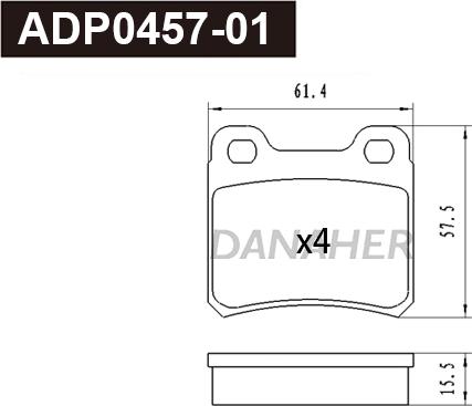 Danaher ADP0457-01 - Kit pastiglie freno, Freno a disco autozon.pro