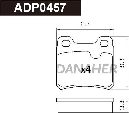 Danaher ADP0457 - Kit pastiglie freno, Freno a disco autozon.pro