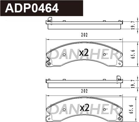 Danaher ADP0464 - Kit pastiglie freno, Freno a disco autozon.pro