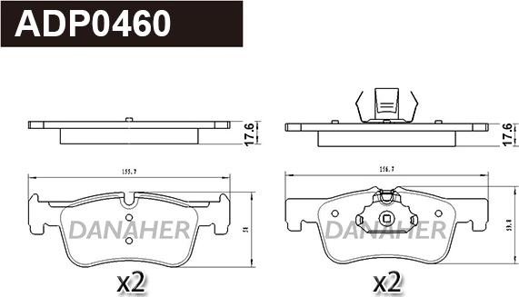 Danaher ADP0460 - Kit pastiglie freno, Freno a disco autozon.pro