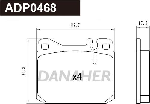 Danaher ADP0468 - Kit pastiglie freno, Freno a disco autozon.pro