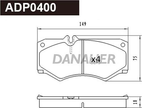 Danaher ADP0400 - Kit pastiglie freno, Freno a disco autozon.pro