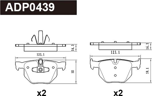 Danaher ADP0439 - Kit pastiglie freno, Freno a disco autozon.pro