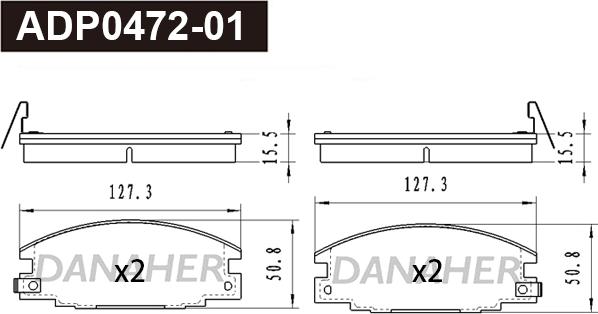 Danaher ADP0472-01 - Kit pastiglie freno, Freno a disco autozon.pro