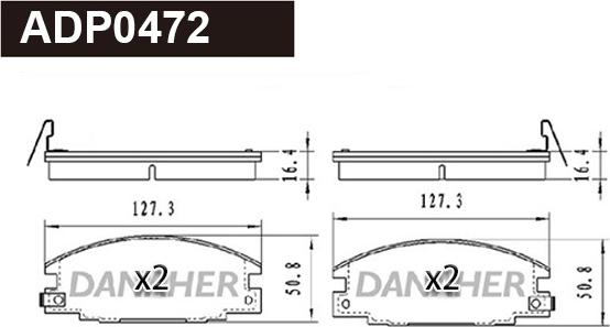 Danaher ADP0472 - Kit pastiglie freno, Freno a disco autozon.pro