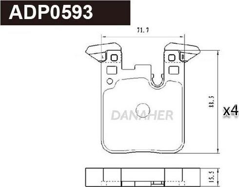 Danaher ADP0593 - Kit pastiglie freno, Freno a disco autozon.pro