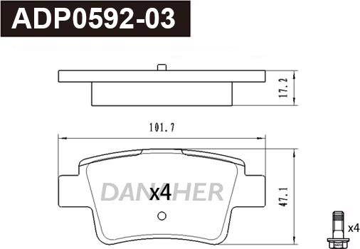 Danaher ADP0592-03 - Kit pastiglie freno, Freno a disco autozon.pro