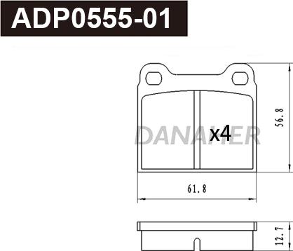 Danaher ADP0555-01 - Kit pastiglie freno, Freno a disco autozon.pro