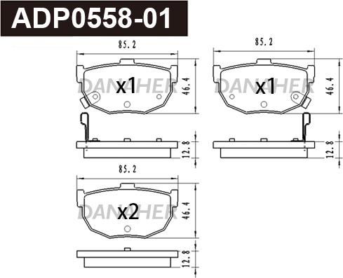 Danaher ADP0558-01 - Kit pastiglie freno, Freno a disco autozon.pro