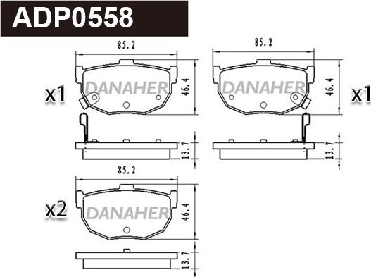 Danaher ADP0558 - Kit pastiglie freno, Freno a disco autozon.pro