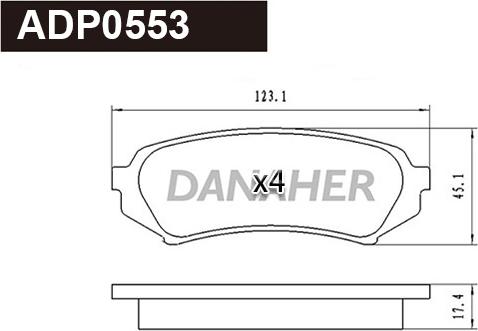 Danaher ADP0553 - Kit pastiglie freno, Freno a disco autozon.pro