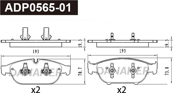 Danaher ADP0565-01 - Kit pastiglie freno, Freno a disco autozon.pro