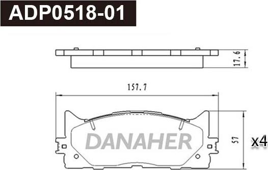 Danaher ADP0518-01 - Kit pastiglie freno, Freno a disco autozon.pro