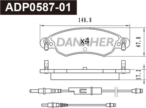 Danaher ADP0587-01 - Kit pastiglie freno, Freno a disco autozon.pro