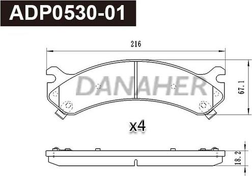 Danaher ADP0530-01 - Kit pastiglie freno, Freno a disco autozon.pro