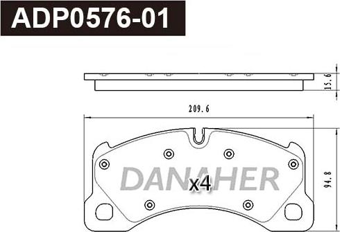 Danaher ADP0576-01 - Kit pastiglie freno, Freno a disco autozon.pro