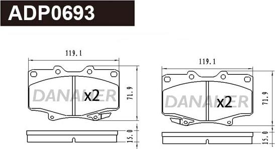 Danaher ADP0693 - Kit pastiglie freno, Freno a disco autozon.pro