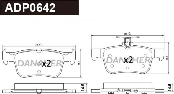 Danaher ADP0642 - Kit pastiglie freno, Freno a disco autozon.pro