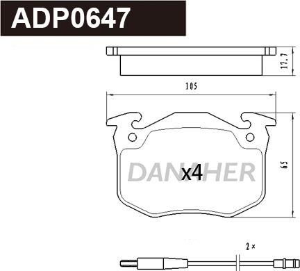 Danaher ADP0647 - Kit pastiglie freno, Freno a disco autozon.pro