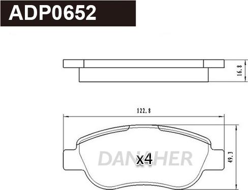 Danaher ADP0652 - Kit pastiglie freno, Freno a disco autozon.pro