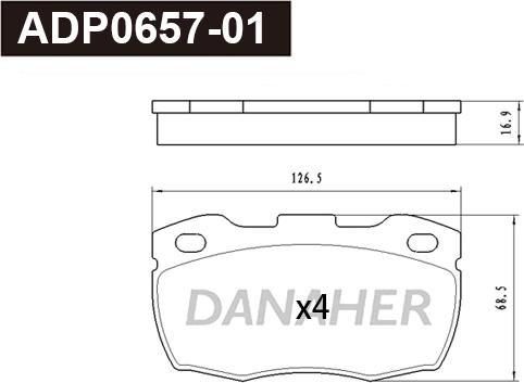 Danaher ADP0657-01 - Kit pastiglie freno, Freno a disco autozon.pro