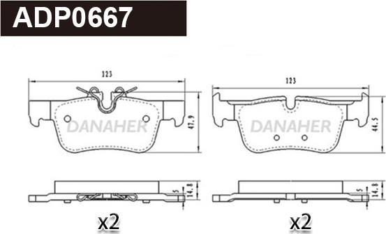 Danaher ADP0667 - Kit pastiglie freno, Freno a disco autozon.pro