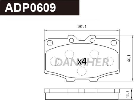 Danaher ADP0609 - Kit pastiglie freno, Freno a disco autozon.pro