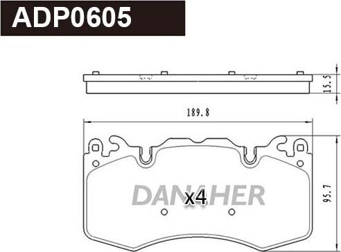 Danaher ADP0605 - Kit pastiglie freno, Freno a disco autozon.pro