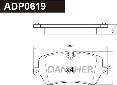 Danaher ADP0619 - Kit pastiglie freno, Freno a disco autozon.pro