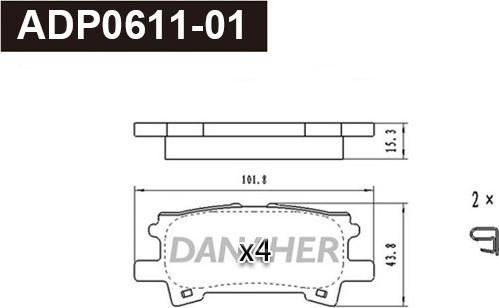 Danaher ADP0611-01 - Kit pastiglie freno, Freno a disco autozon.pro