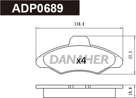 Danaher ADP0689 - Kit pastiglie freno, Freno a disco autozon.pro