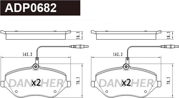 Danaher ADP0682 - Kit pastiglie freno, Freno a disco autozon.pro