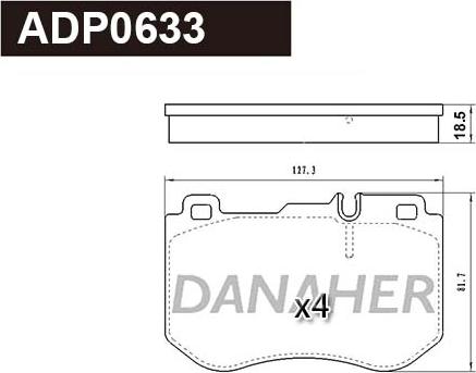 Danaher ADP0633 - Kit pastiglie freno, Freno a disco autozon.pro