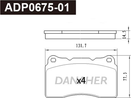 Danaher ADP0675-01 - Kit pastiglie freno, Freno a disco autozon.pro