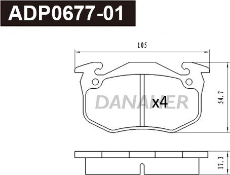 Danaher ADP0677-01 - Kit pastiglie freno, Freno a disco autozon.pro