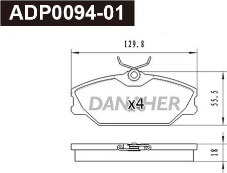 Danaher ADP0094-01 - Kit pastiglie freno, Freno a disco autozon.pro