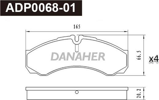 Danaher ADP0068-01 - Kit pastiglie freno, Freno a disco autozon.pro