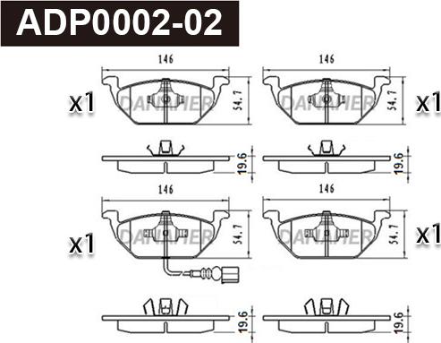 Danaher ADP0002-02 - Kit pastiglie freno, Freno a disco autozon.pro