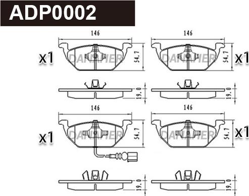 Danaher ADP0002 - Kit pastiglie freno, Freno a disco autozon.pro