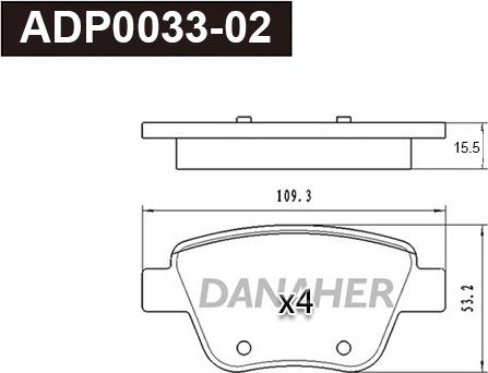 Danaher ADP0033-02 - Kit pastiglie freno, Freno a disco autozon.pro