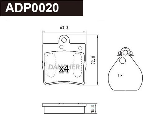 Danaher ADP0020 - Kit pastiglie freno, Freno a disco autozon.pro