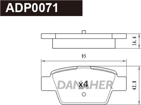 Danaher ADP0071 - Kit pastiglie freno, Freno a disco autozon.pro