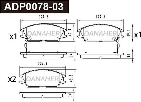 Danaher ADP0078-03 - Kit pastiglie freno, Freno a disco autozon.pro