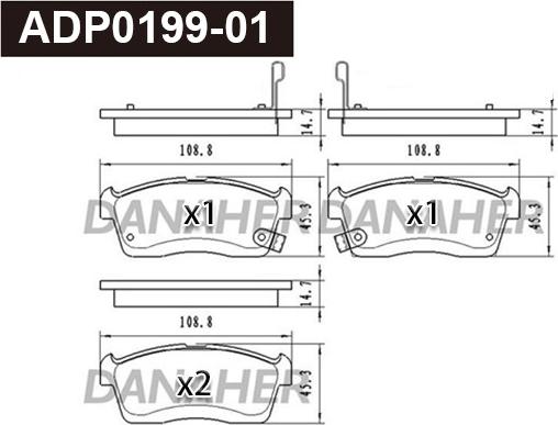 Danaher ADP0199-01 - Kit pastiglie freno, Freno a disco autozon.pro