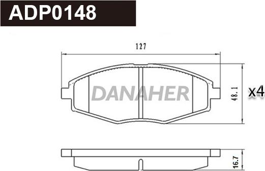 Danaher ADP0148 - Kit pastiglie freno, Freno a disco autozon.pro