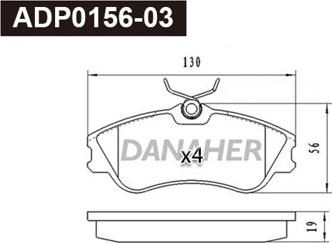 Danaher ADP0156-03 - Kit pastiglie freno, Freno a disco autozon.pro