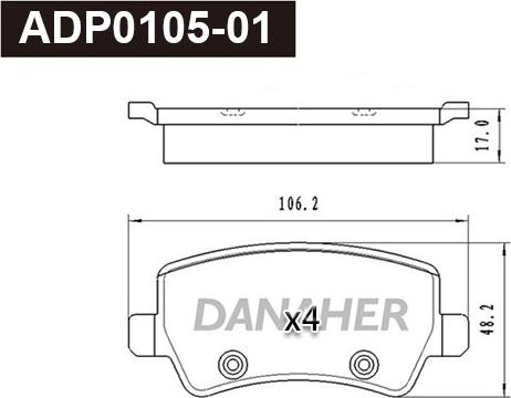 Danaher ADP0105-01 - Kit pastiglie freno, Freno a disco autozon.pro